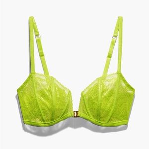 NWT XL Savage x Fenty Caged Lace Front-Closure Bralette Fuji Apple Green